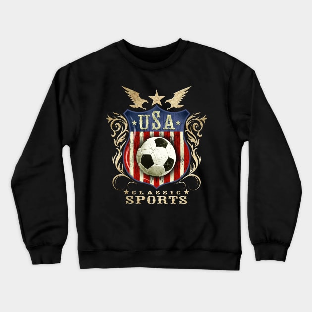 USA Classic vintage Soccer sports logo. Crewneck Sweatshirt by Artizan